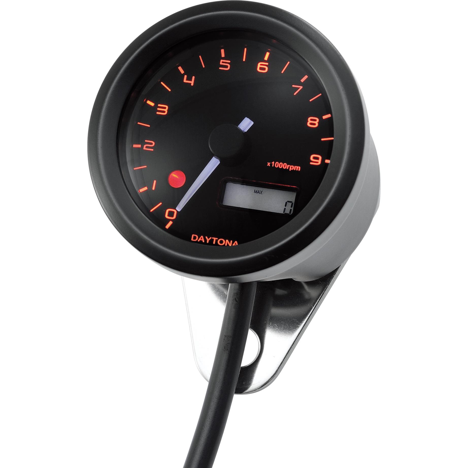 Daytona-Drehzahlmesser Velona Ø48mm bis 9000 U/min schwarz-5730971059001710