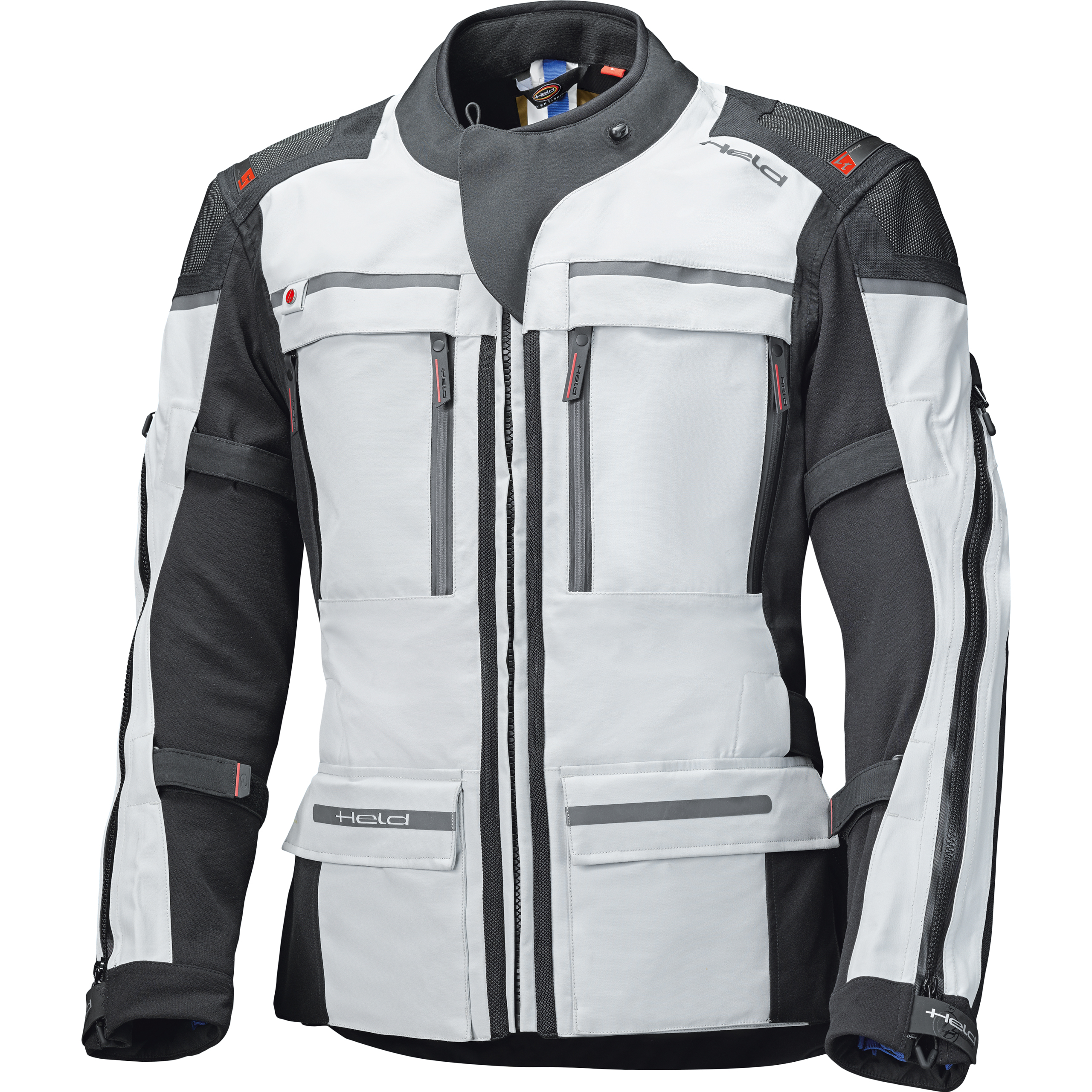 Held-Atacama Textiljacke GTX grau/rot XXL Bauch-2013481999007072
