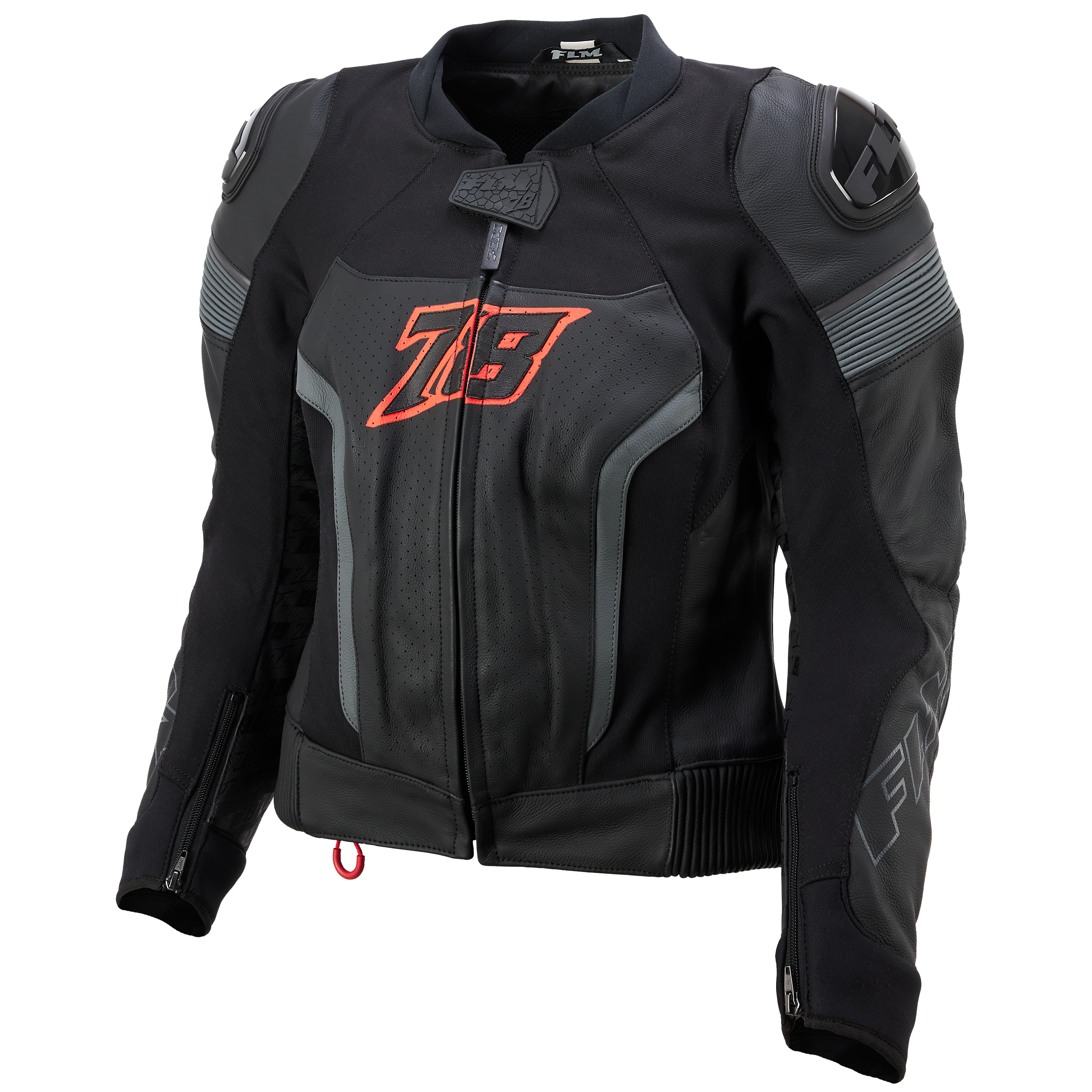 FLM Mandalika women's sport leather jacket anthracite