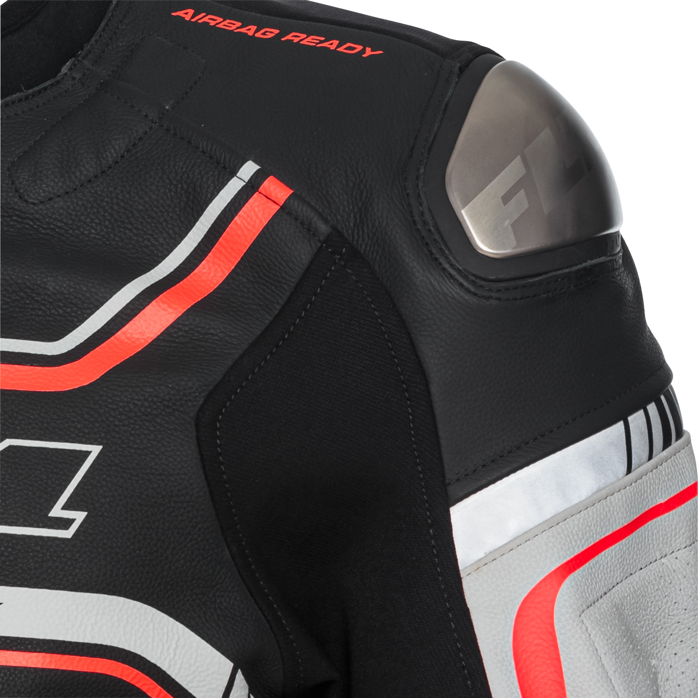 FLM-Le Mans GP Lederkombijacke schwarz/rot 56-1006401999002309