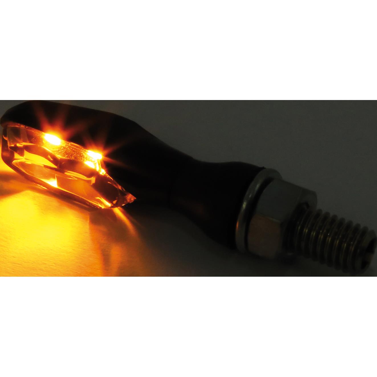 Highsider-LED Blinkerpaar Sonic-X2 M8 Metall schwarz, getöntes Glas-5706141020000880