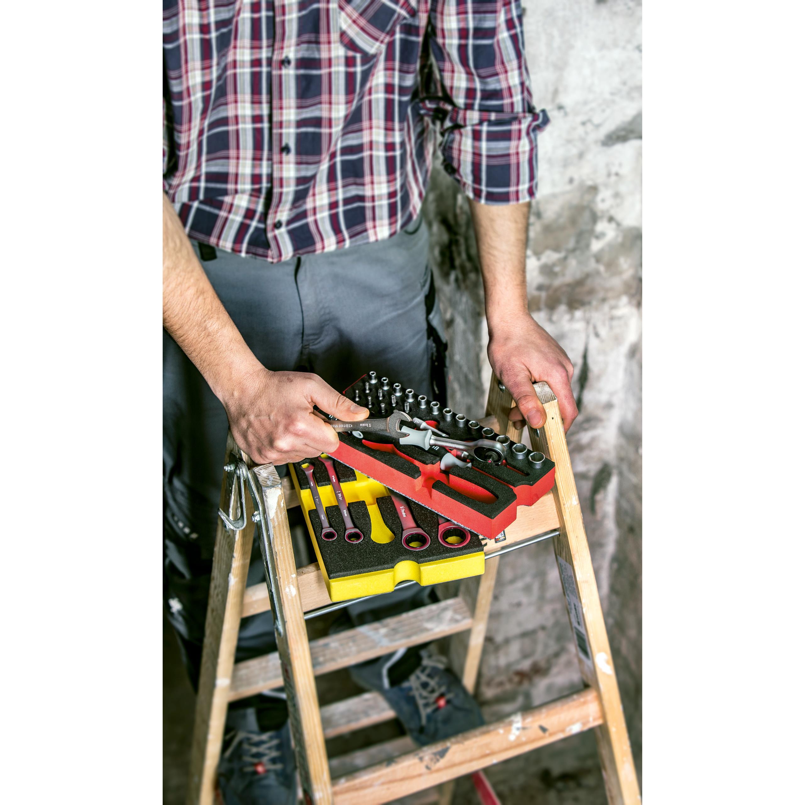 WGB-MES rot Steckschlüsselsatz mit 1/4" Knarre 36-teilig-5732251163013040