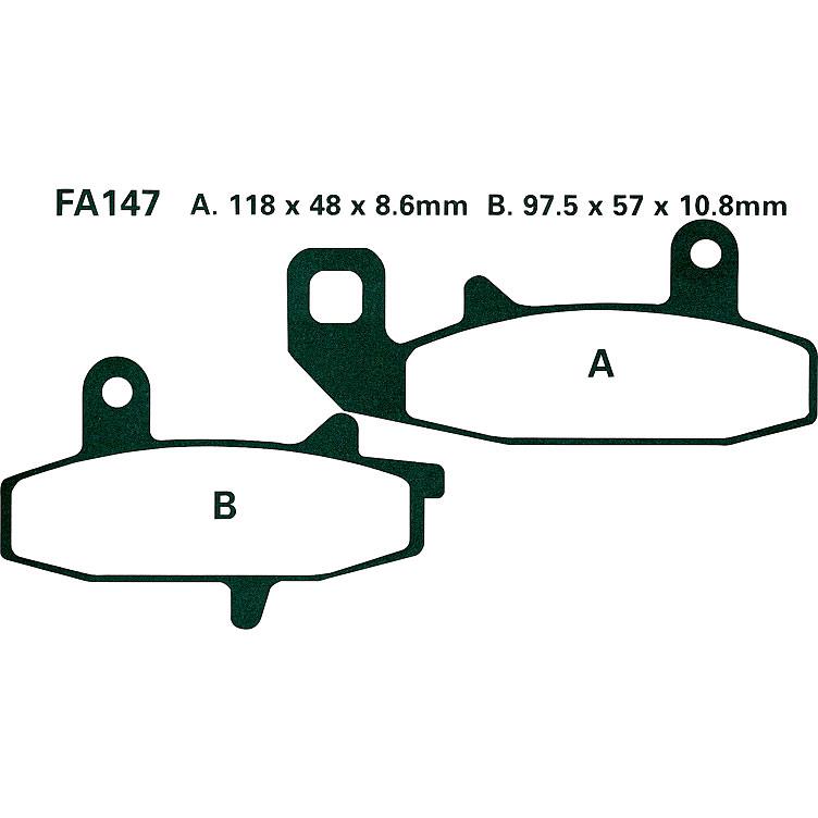 Hi-Q Bremsbeläge organisch FA147 118/97,5x48/57x8,6/10,8mm - Motorradteile & Ersatzteile - Bremsen