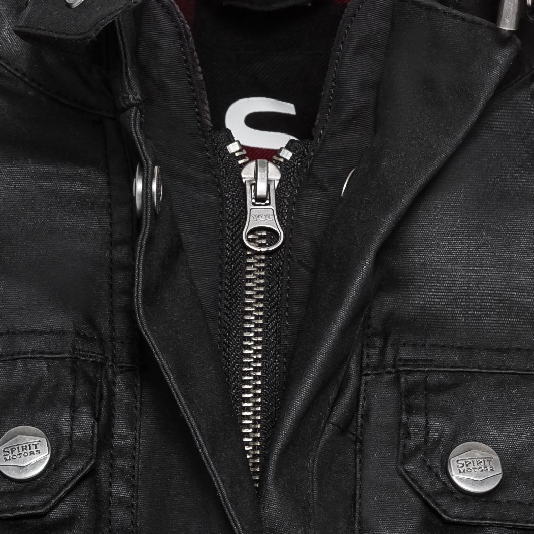 Spirit Motors-Dolly Damen Biker Wachsjacke schwarz XL-2016761999001111