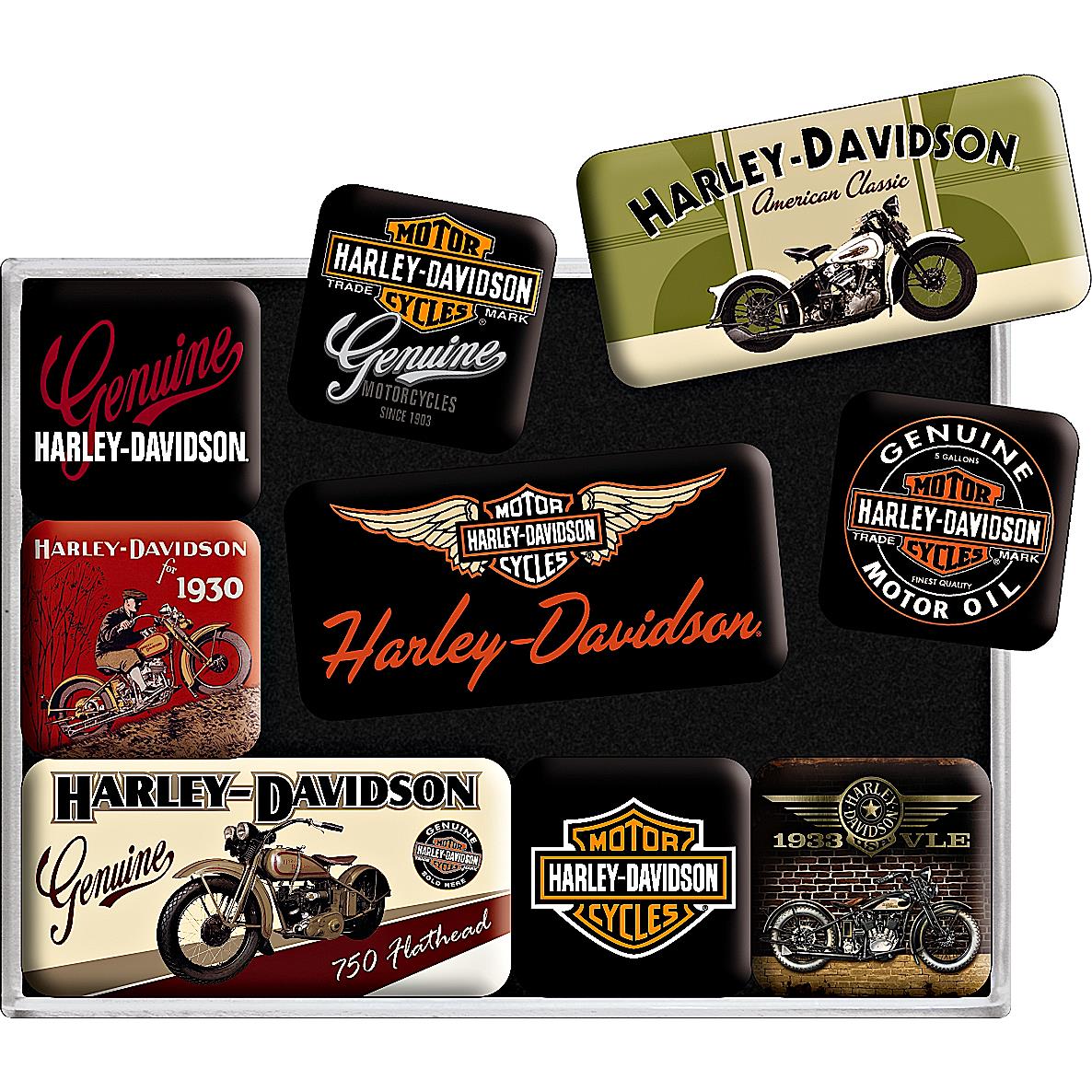Nostalgic-Art-Magnet-Set Harley Davidson Bikes-5669921207001130
