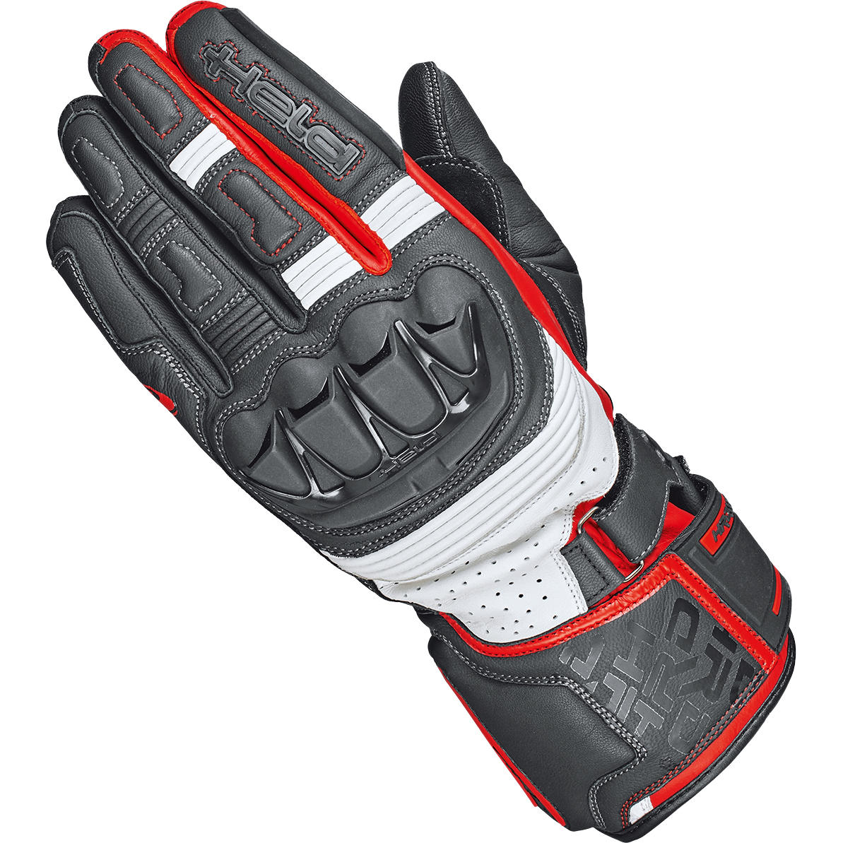 Held Revel 3.0 Lederhandschuh lang weiß/rot 9 - Motorradbekleidung - Motorradbekleidung Herren