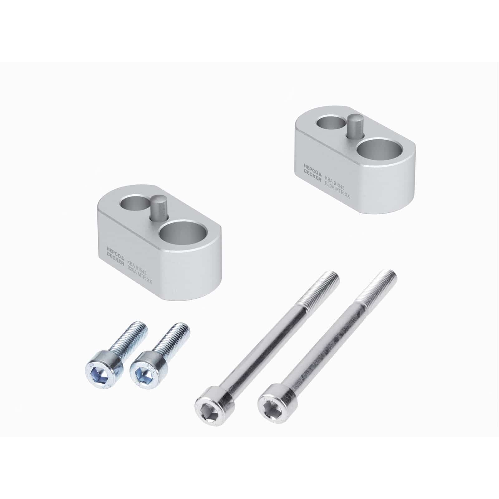 Hepco & Becker Lenkererhöhung 20mm silber für Triumph Tiger 1200 2012-2020 - Motorradteile & Ersatzteile - Lenker, Griffe & Hebel