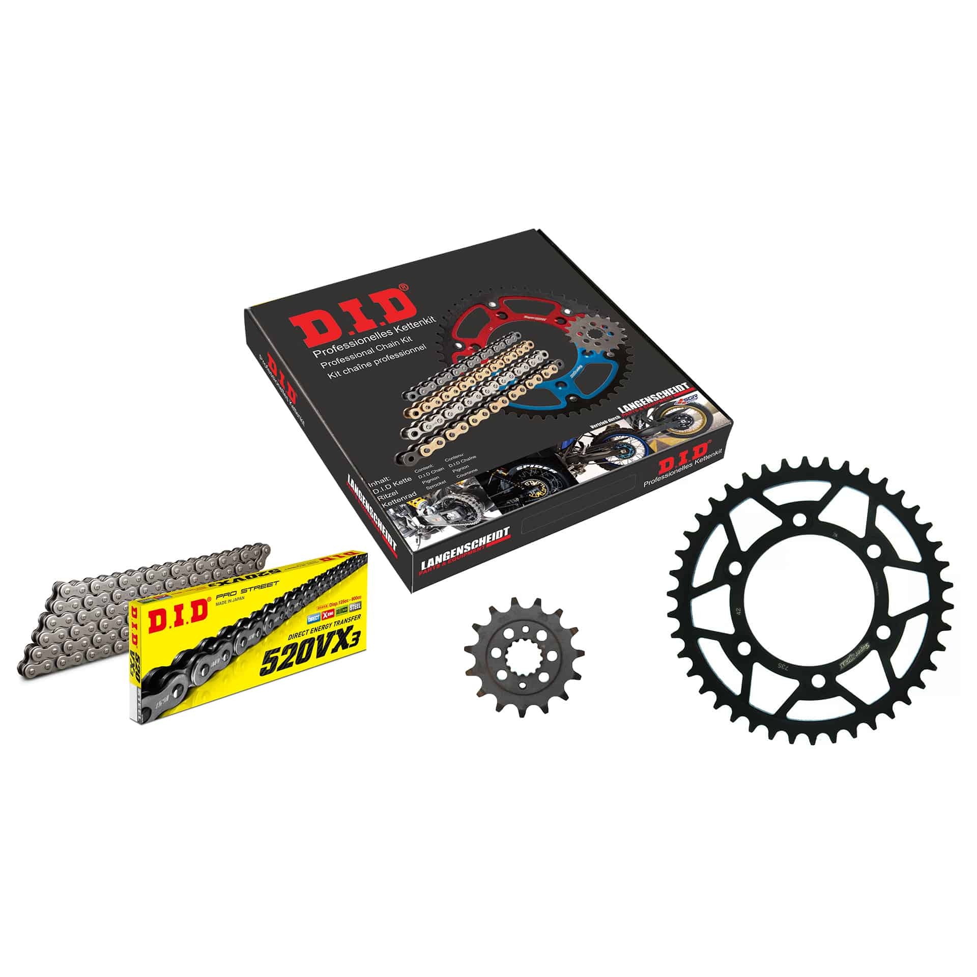 D.I.D. Kettenkit 520VX3 Niet X 15/42/106 für 695 Monster 2006-2007