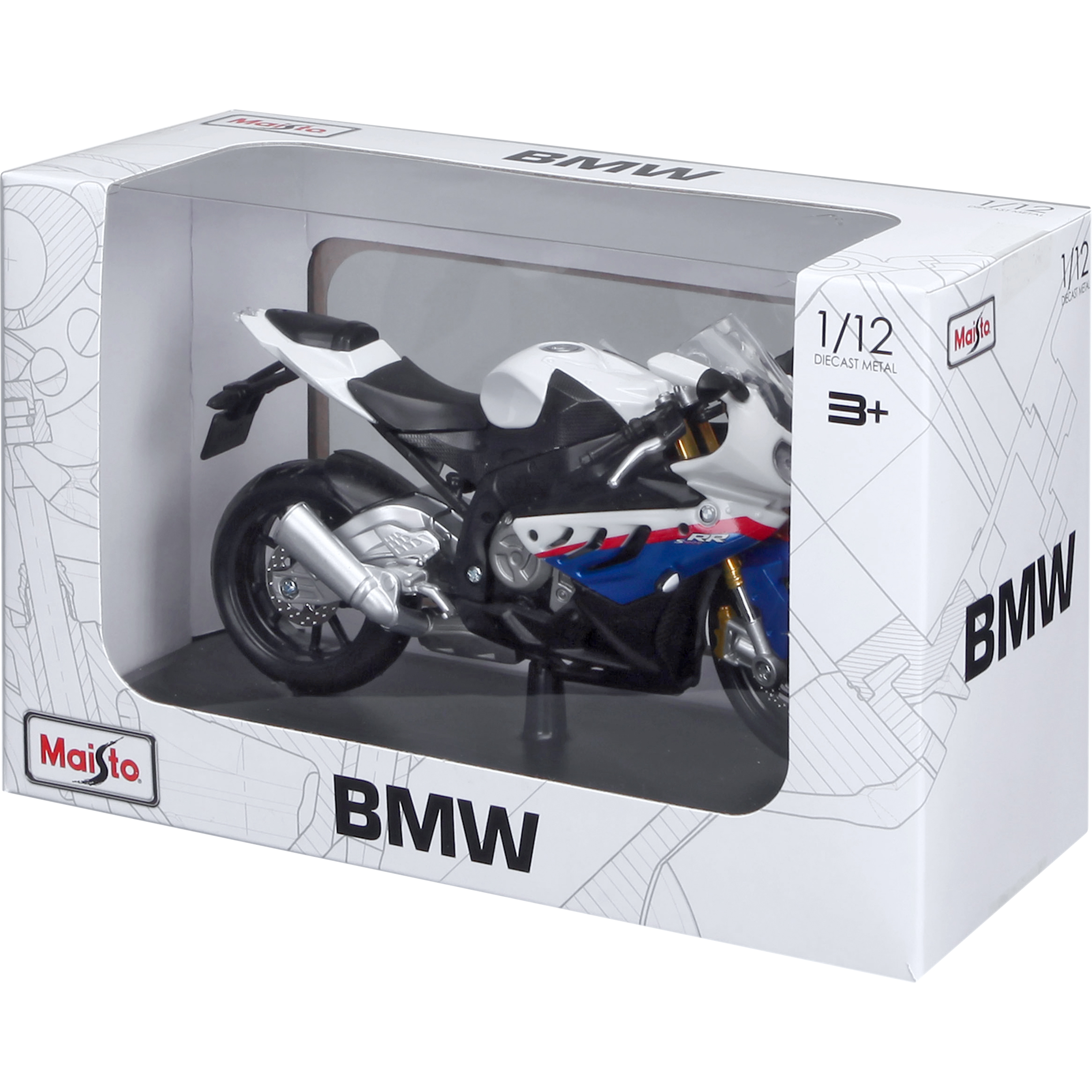 Maisto-1:12 BMW S1000RR auf Sockel-5742421224999000