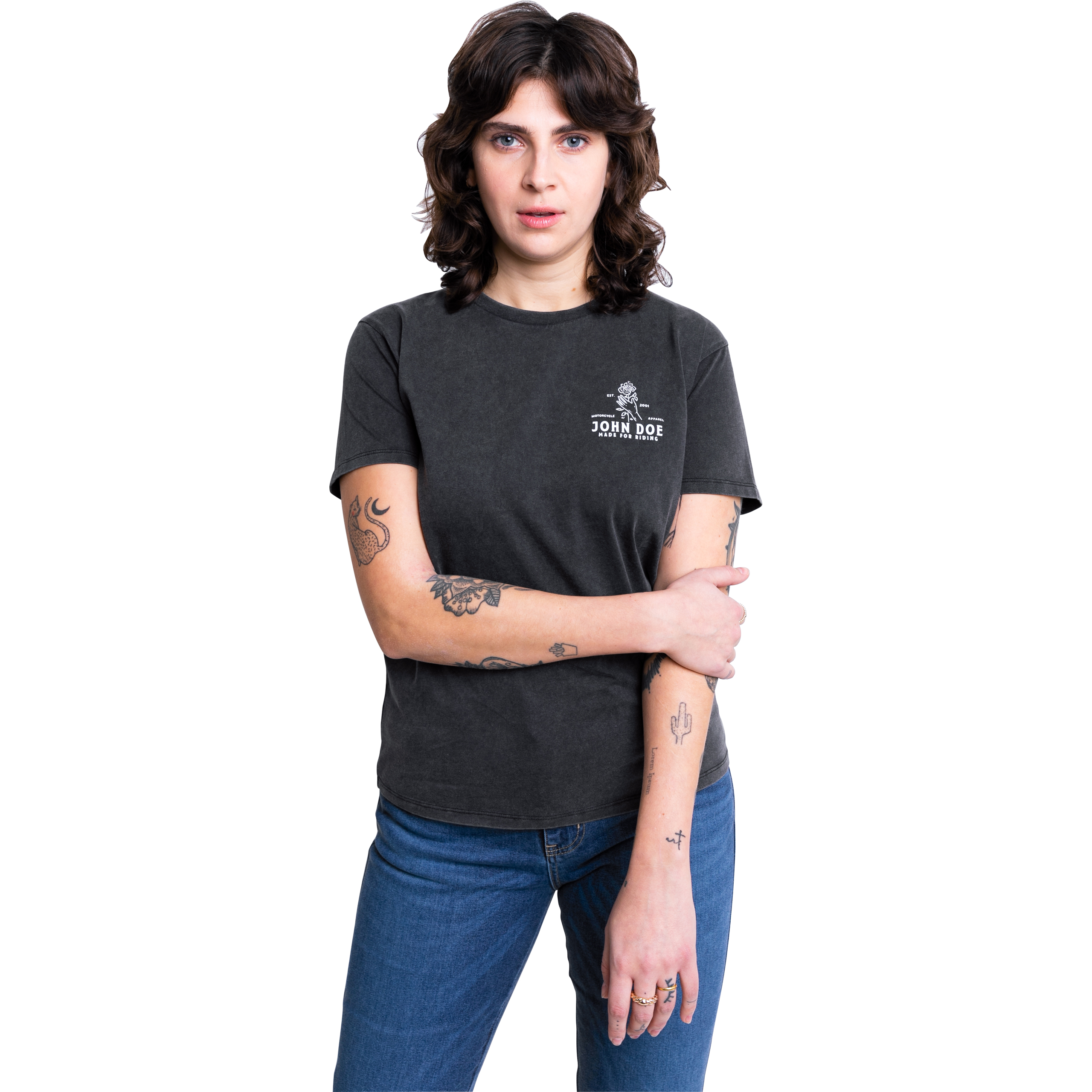 John Doe-T-Shirt Damen Rose Fade Out schwarz S-8021311999001108