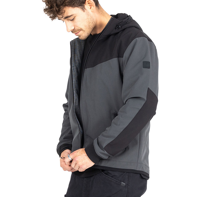 John Doe-XTM Softshell Rip-Stop Hoodie V3 grau/schwarz 3XL-0001678005058013