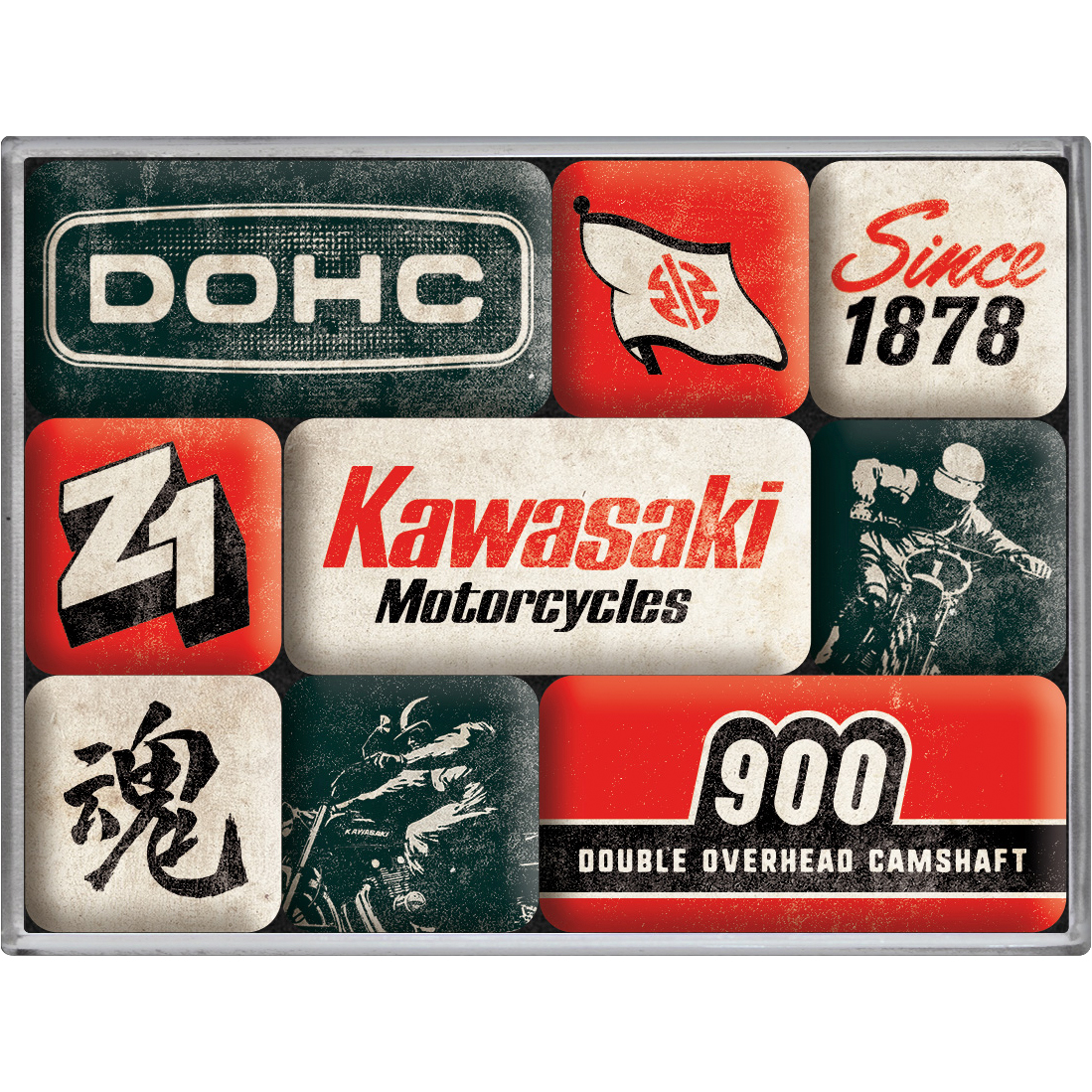 Nostalgic-Art-Magnet-Set "Kawasaki - Motorcycles Since 1878"-5740921