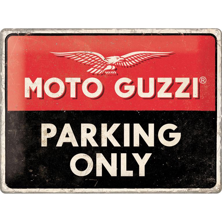 Nostalgic-Art Blechschild 30 x 40 "Moto Guzzi - Parking Only" - Motorradzubehör - Geschenkideen
