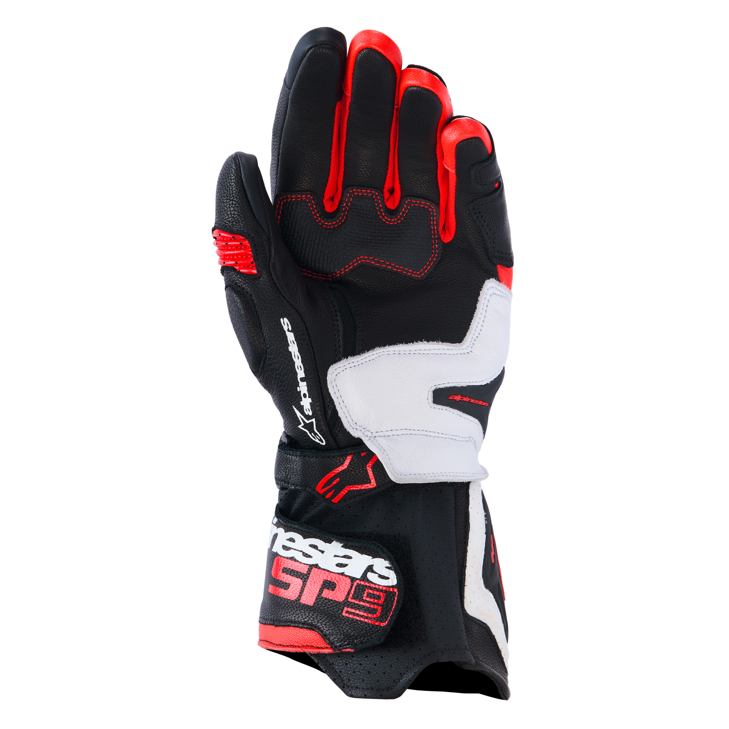 Alpinestars-SP-9 Sporthandschuh lang schwarz/weiß/leuchtrot XXL-0001715006137012