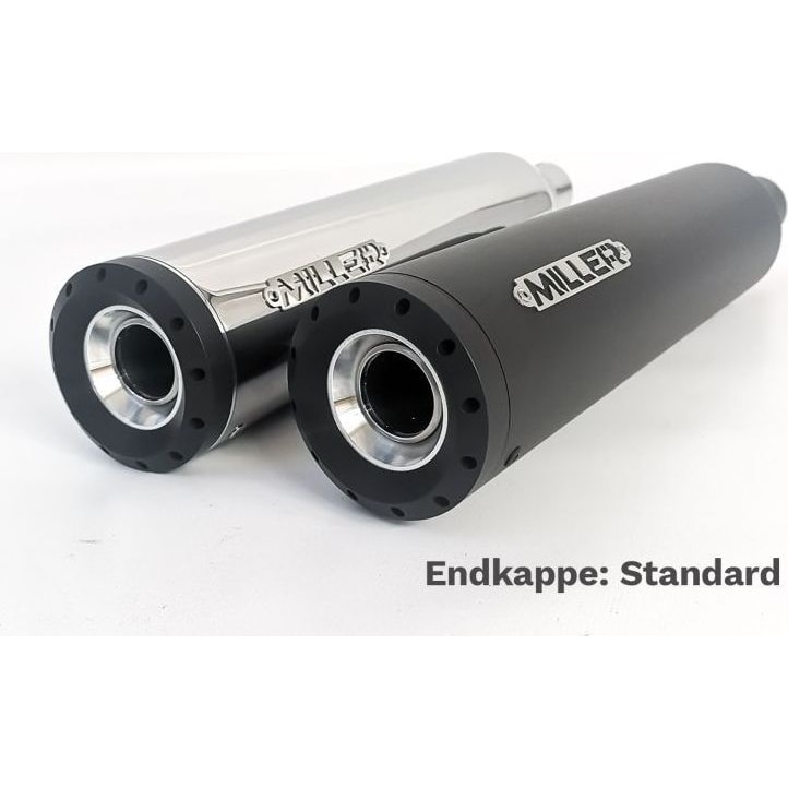 Miller Exhaust Auspuff Standard poliert/schwarz für Triumph Street Cup 17-20
