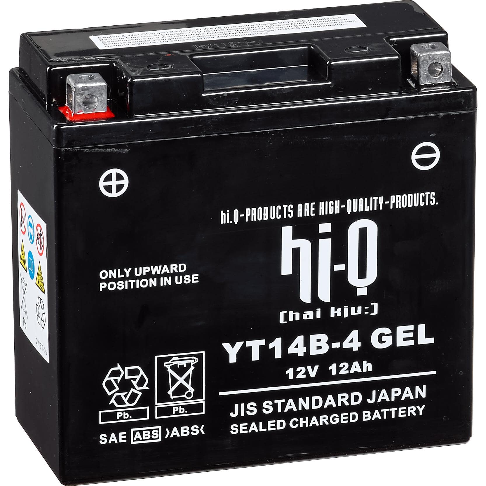 Hi-Q AGM Gel sealed battery HT14B-4, 12V, 12Ah (YT14B-4)