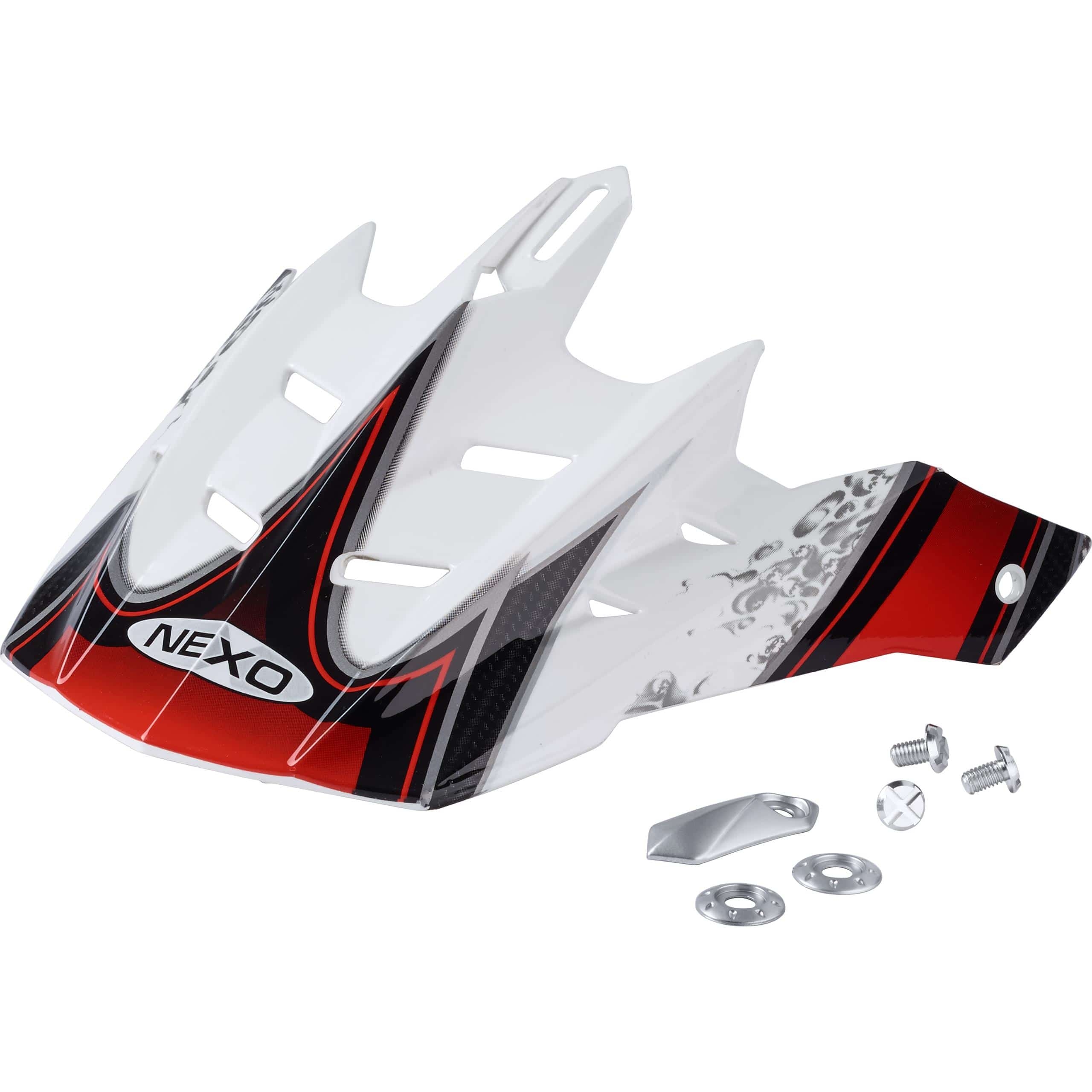 Nexo-Schirm MX-Line Junior Crosshelm weiß/rot-4426641999004