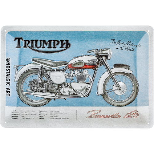 Nostalgic-Art Blechschild 20 x 30 cm Triumph - Bonneville - Motorradzubehör - Geschenkideen