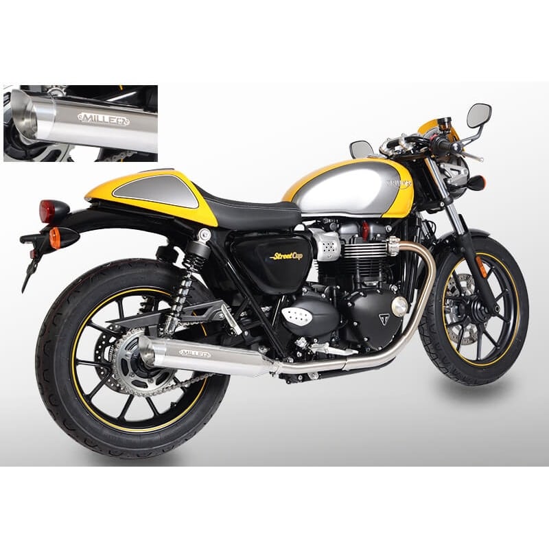 Miller Exhaust échappement SlashCut poli pour Triumph Street Cup 2017-2020