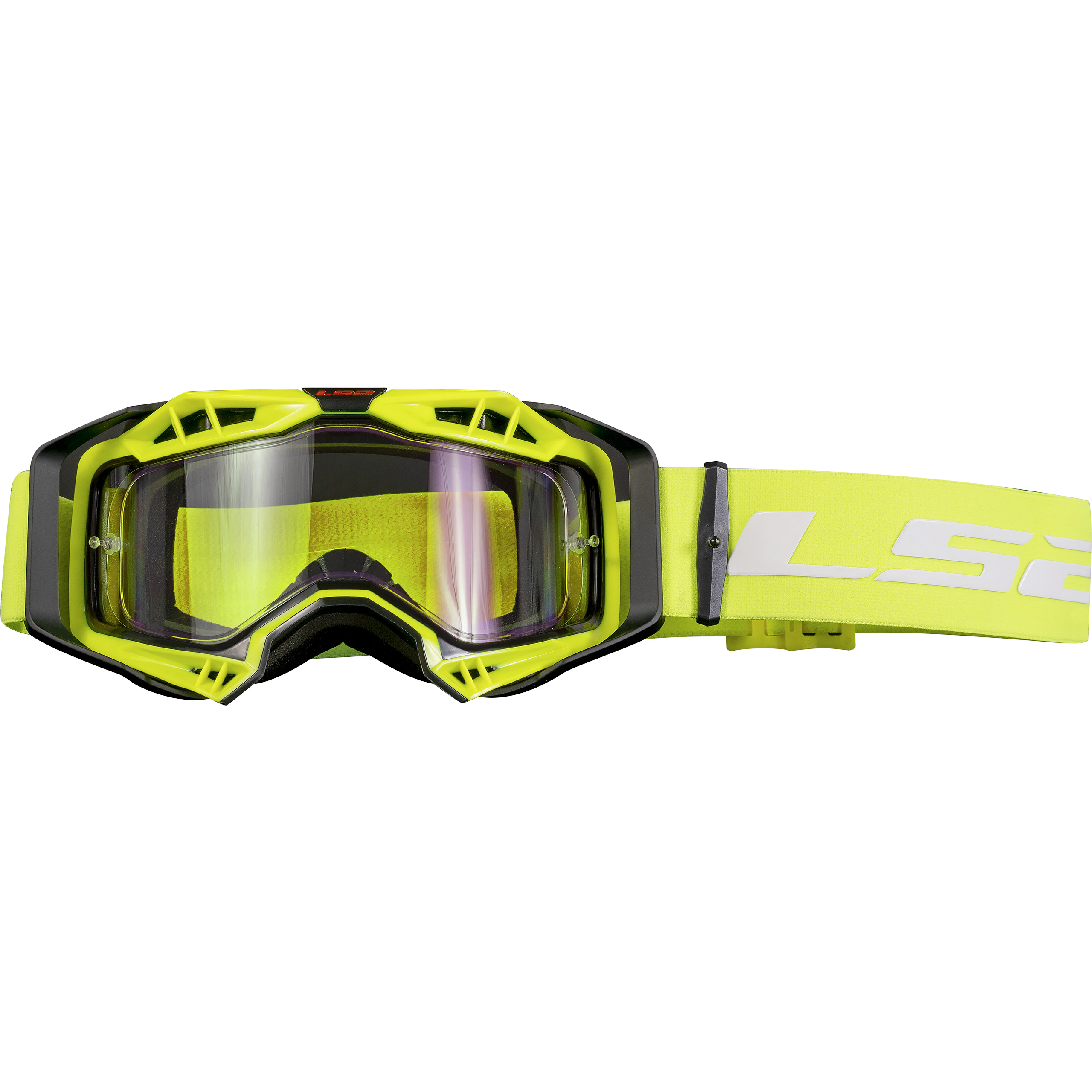 LS2 Aura Enduro Series Crossbr. schwarz/H-V gelb m. kl Scheibe - Helme & Brillen - Brillen