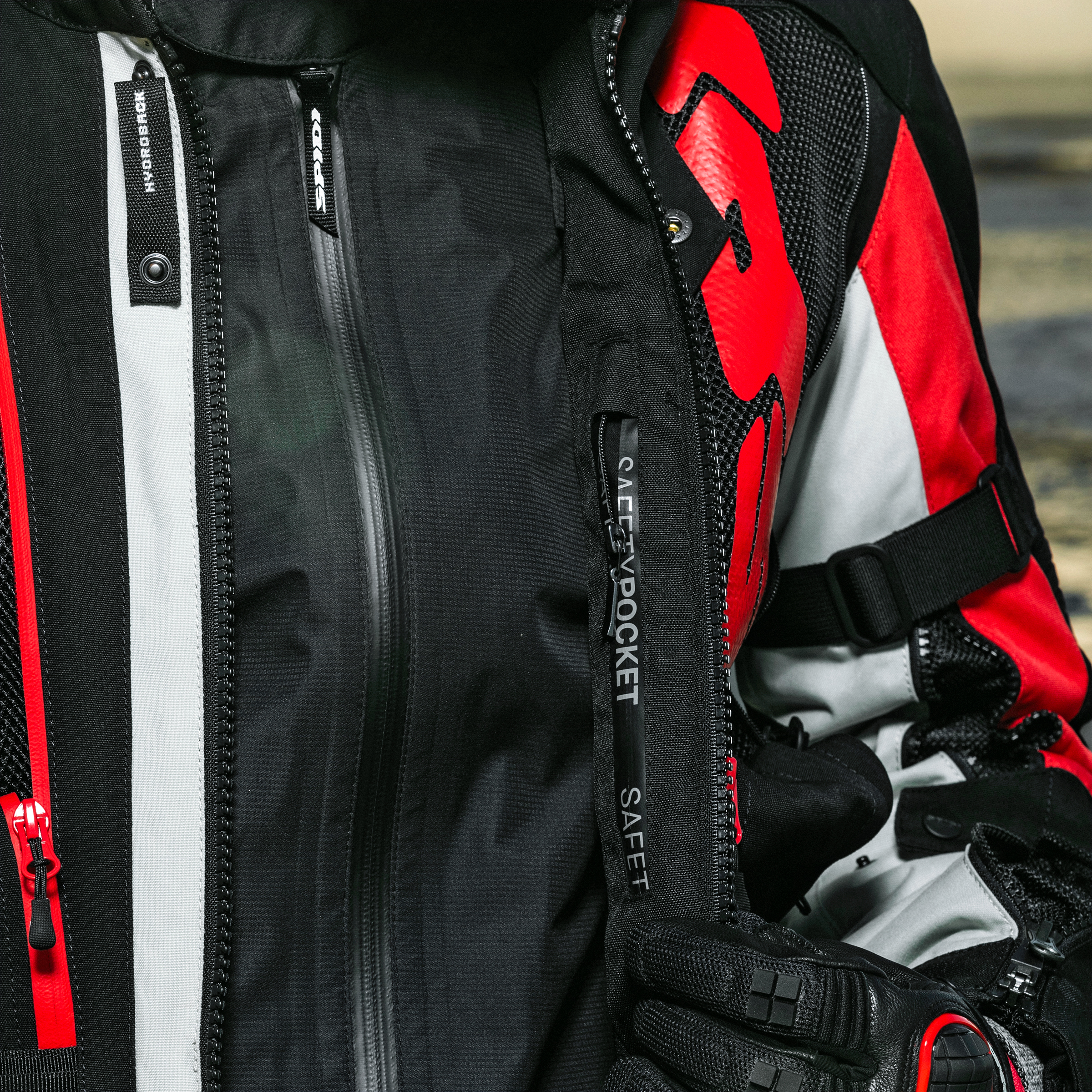 SPIDI-Allroad H2Out Textiljacke grau/rot M-2016381999002009
