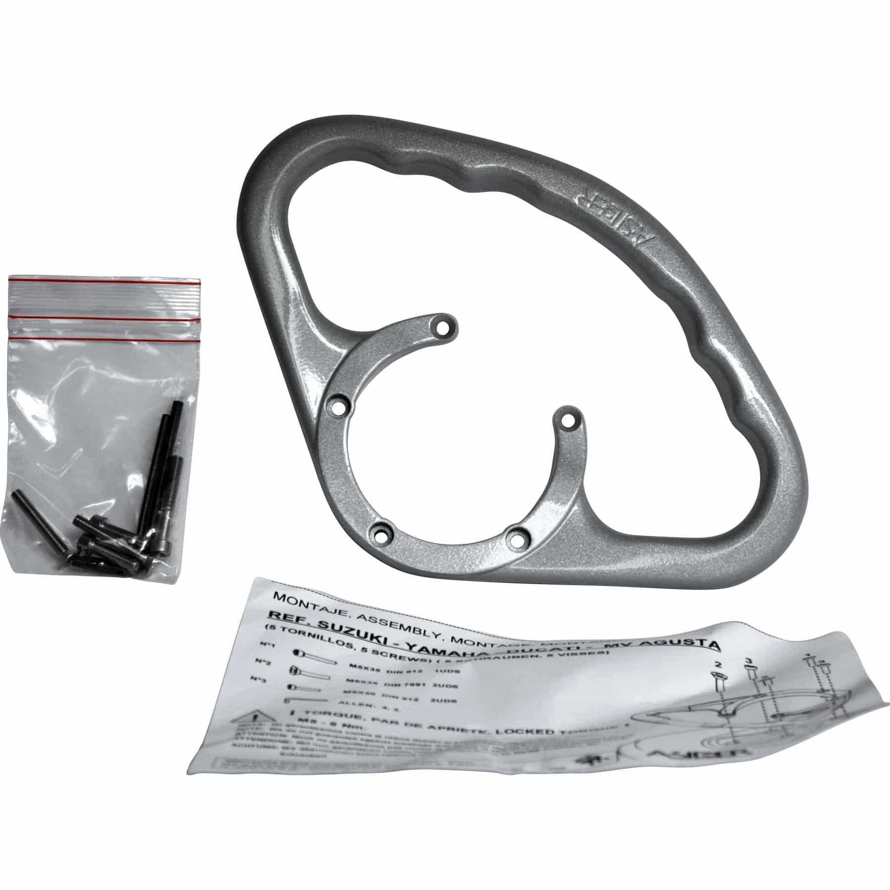 DuoDrive Beifahrerhaltegriff 5 Schrauben DR 01 S silber - Motorradteile & Ersatzteile - Lenker, Griffe & Hebel