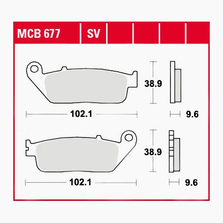 TRW Lucas Bremsbeläge Sintermetall Street MCB677SV 102,1x38,9x9,6mm - Motorradteile & Ersatzteile - Bremsen