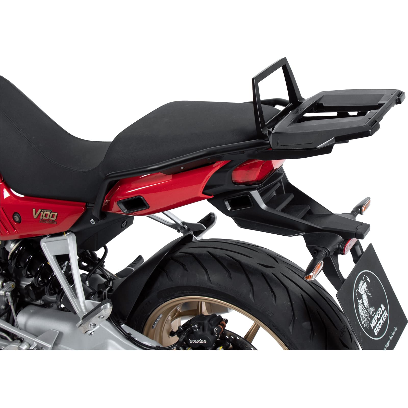 Hepco & Becker Gepäckträger Alurack schwarz für Moto Guzzi V100 Mandello /S - Motorradzubehör - Motorradgepäck