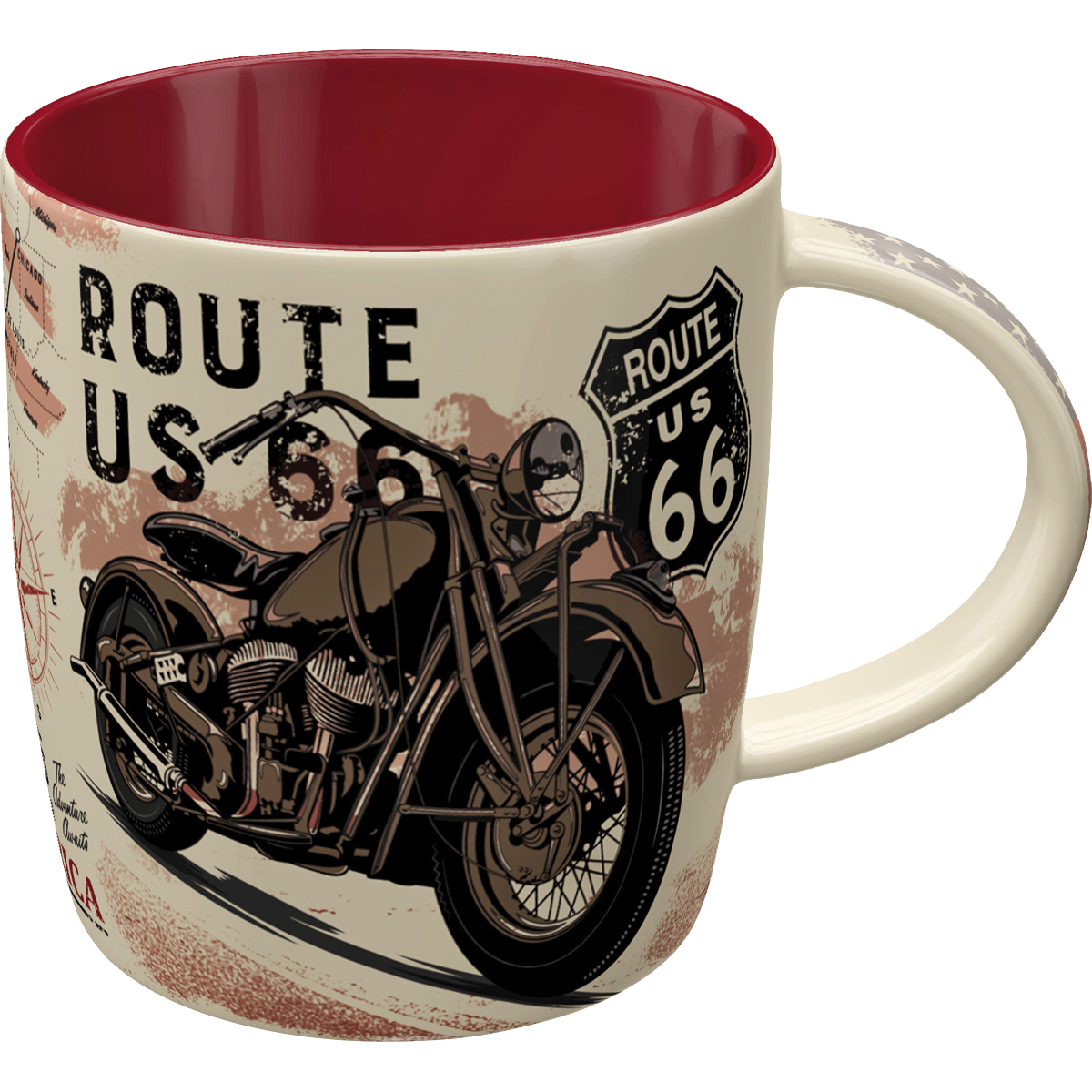 Nostalgic-Art Tasse "Set - Route 66 Bike Map" 330 ml - Motorradzubehör - Geschenkideen