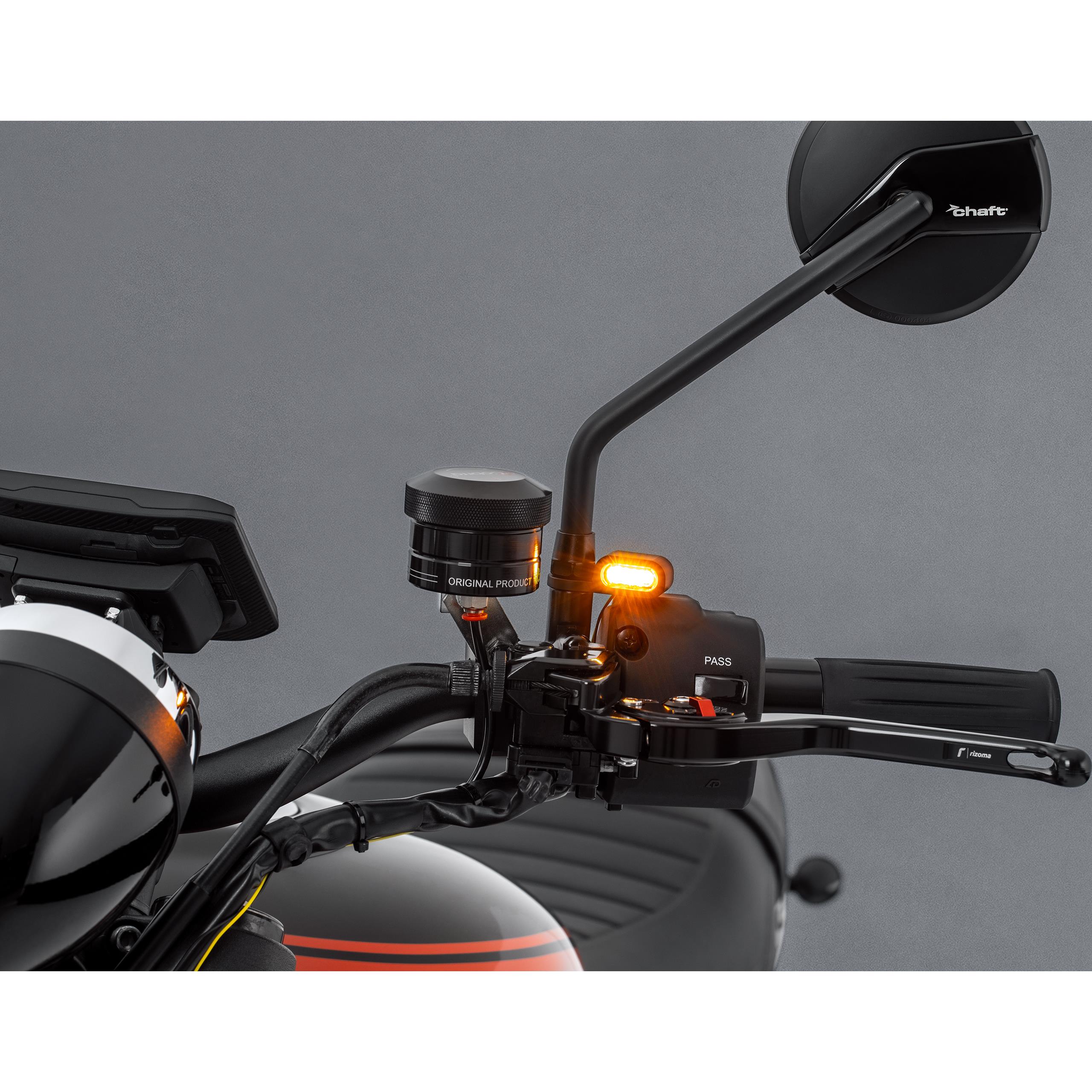 Hashiru-LED Blinkerpaar an Spiegelfuß universal Alu-5729321020004130