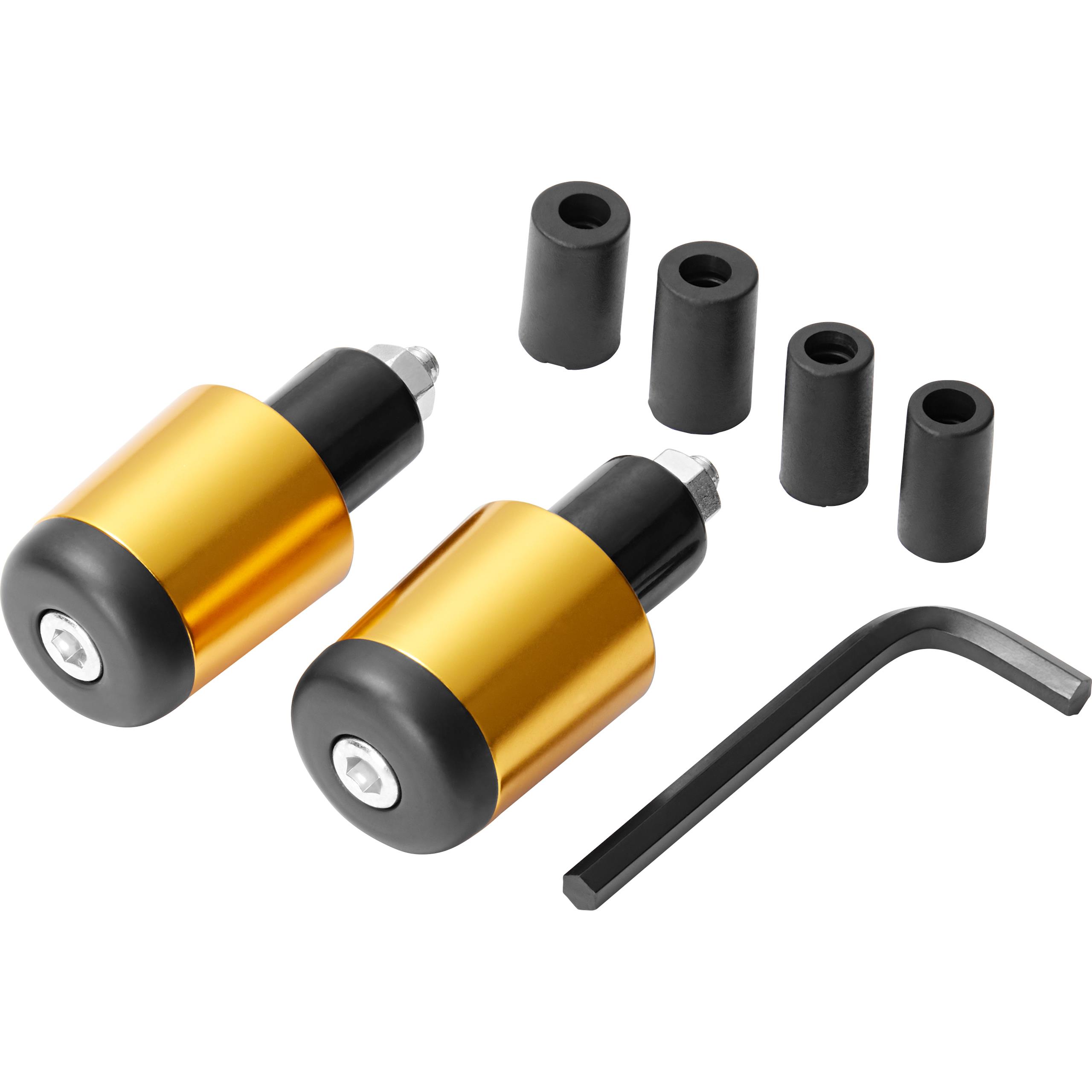 Hashiru Lenkergewichte Alu ST07 für 12/14/18mm gold/schwarz - Motorradteile & Ersatzteile - Lenker, Griffe & Hebel
