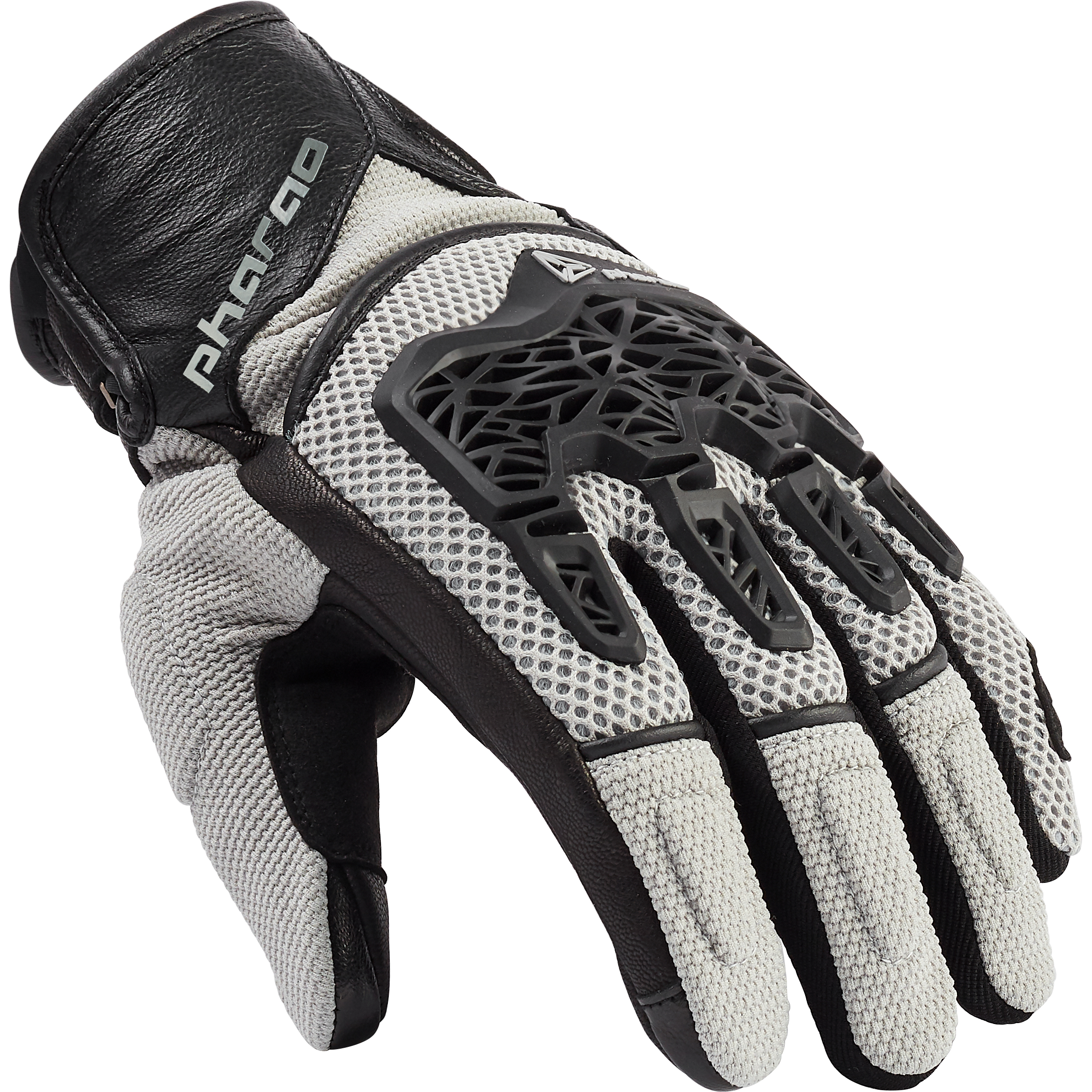 Pharao-Yuma Air Leder-/Textilhandschuh kurz schwarz/grau 8,5-3118081999007935