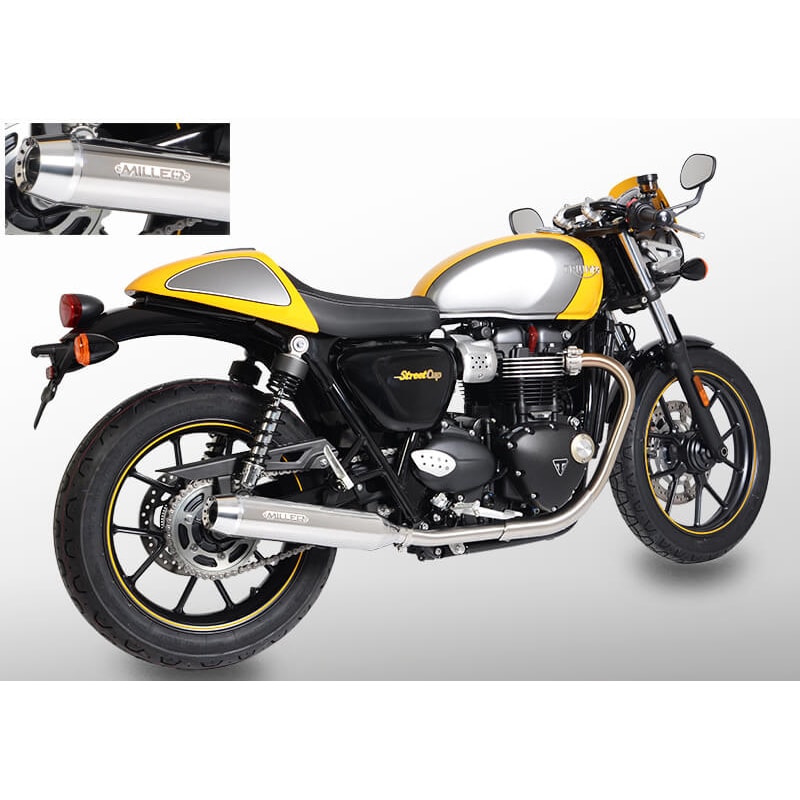 Miller Exhaust Auspuff Tapered poliert für Triumph Street Cup 2017-2020 - Motorradteile & Ersatzteile - Auspuff