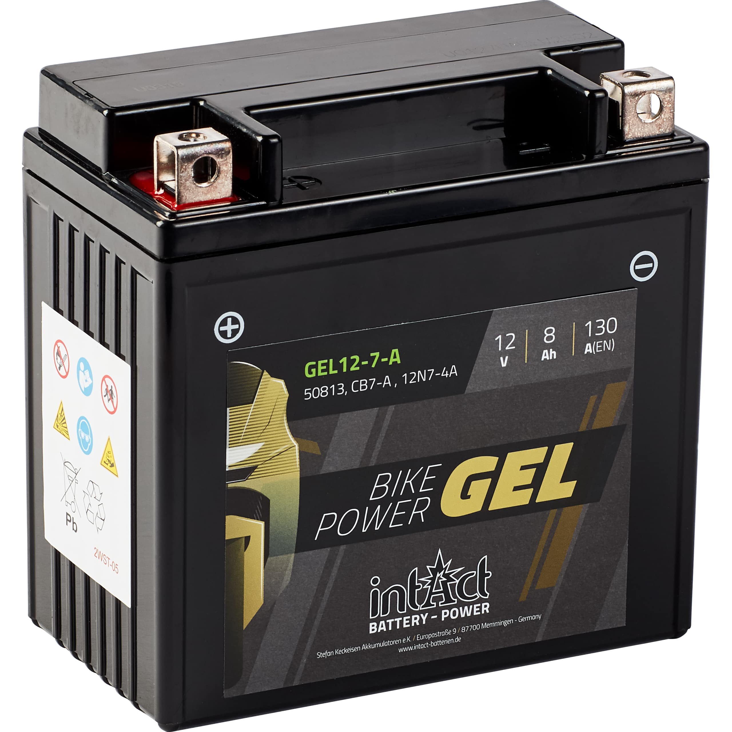 intAct Batterie Bike Power Gel geschlossen B7-A 12 Volt, 8Ah (CB7- - Motorradteile & Ersatzteile - Batterien