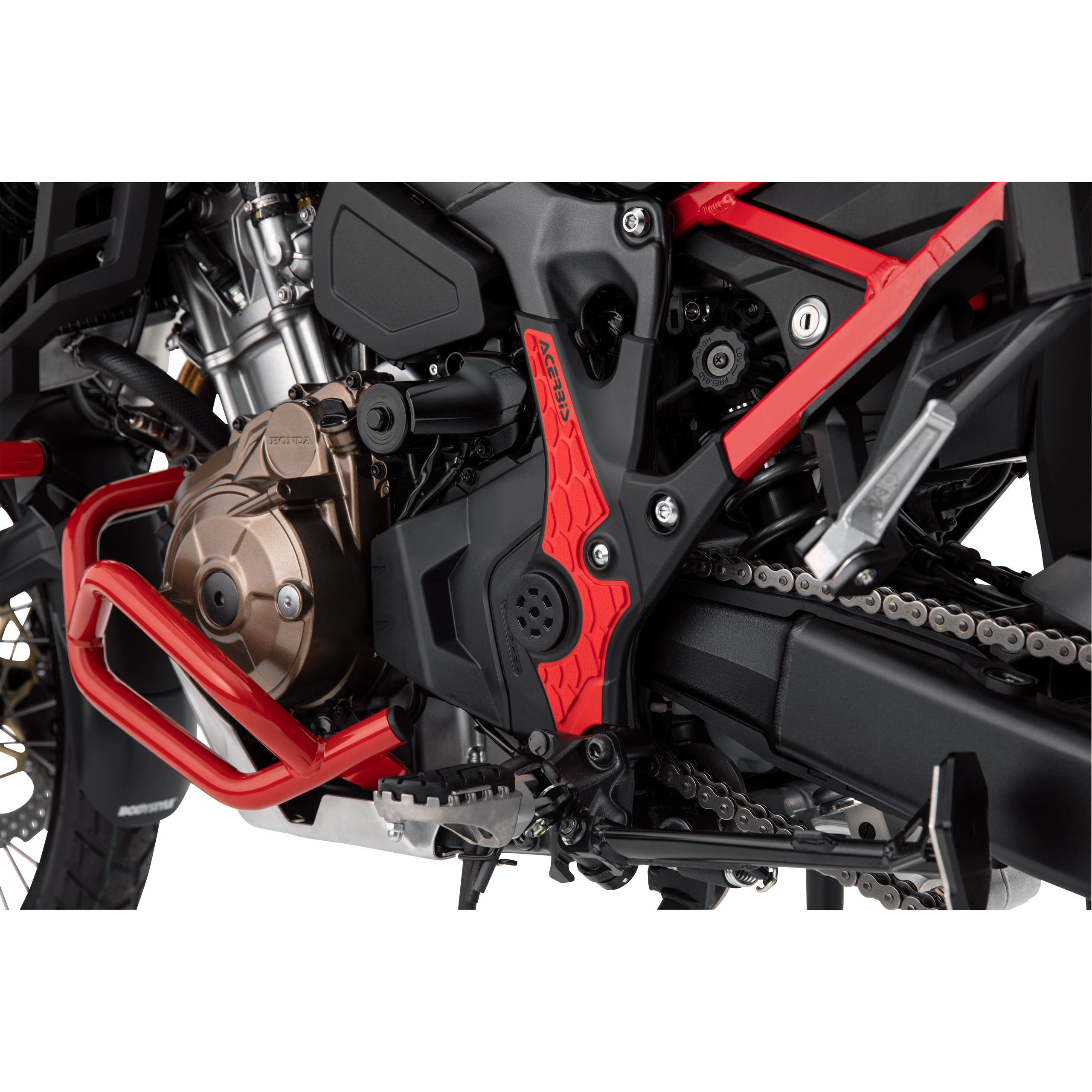 Acerbis Rahmenprotektorenpaar X-Grip schwarz/rot für CRF 1100 Africa - Motorradteile & Ersatzteile - Anbauteile