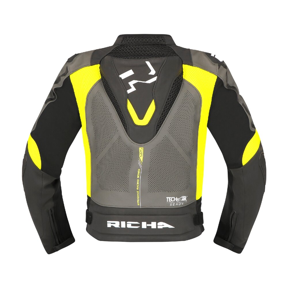 Richa-Stradale Lederjacke gelb/grau 58-0001831002065310