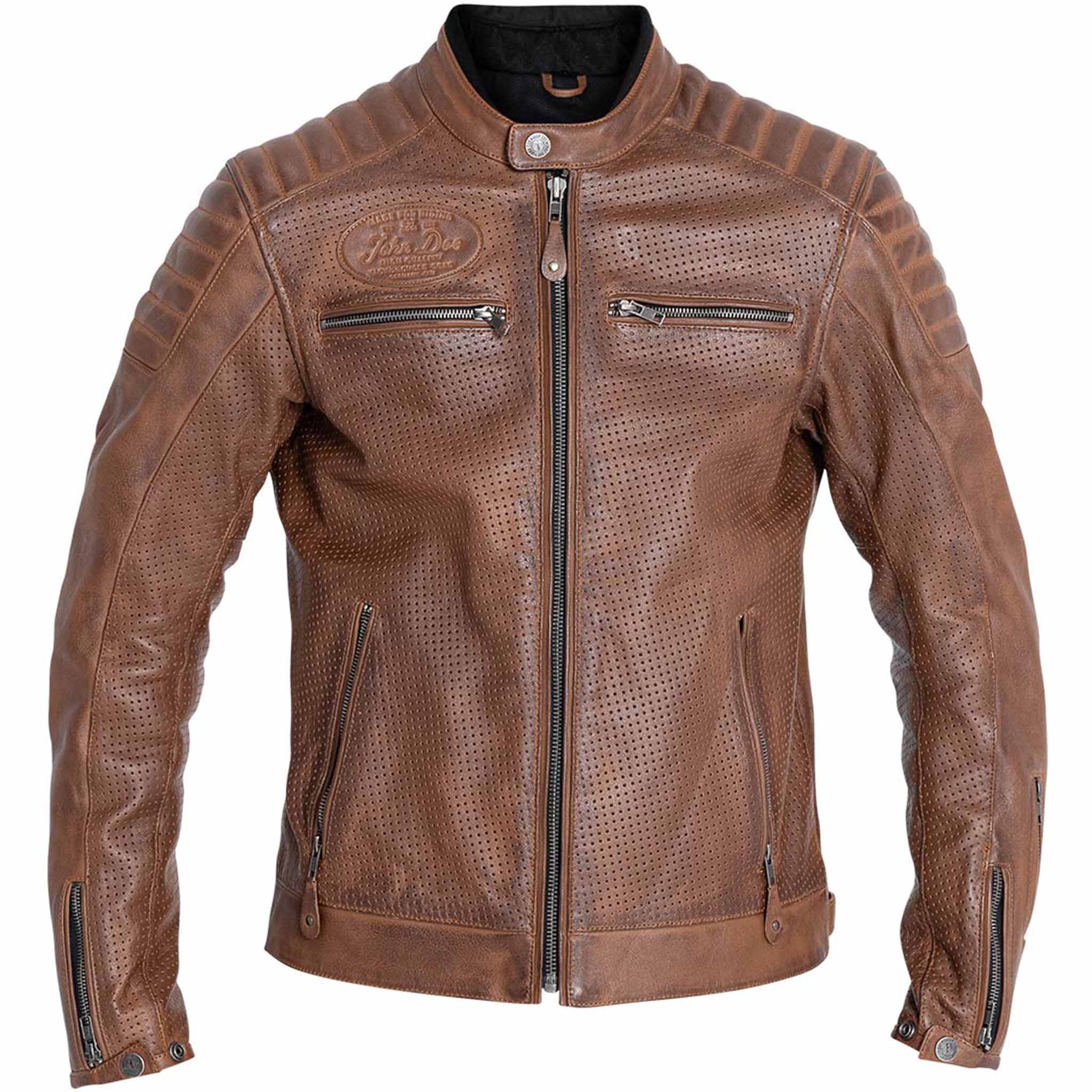 John Doe Storm Lederjacke tobacco M - Motorradbekleidung - Motorradbekleidung Herren