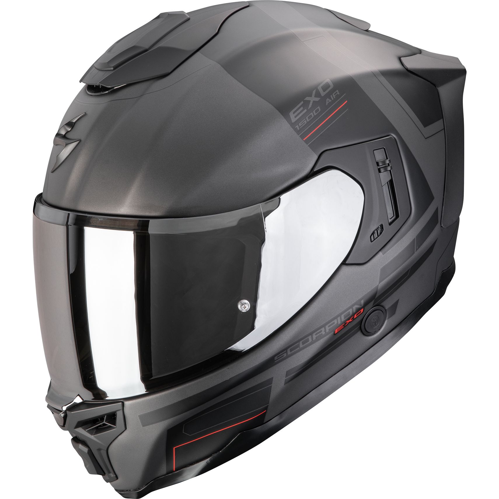 Scorpion EXO 1500 Air Dual mattsilber/schwarz/rot S - Helme & Brillen - Motorradhelme