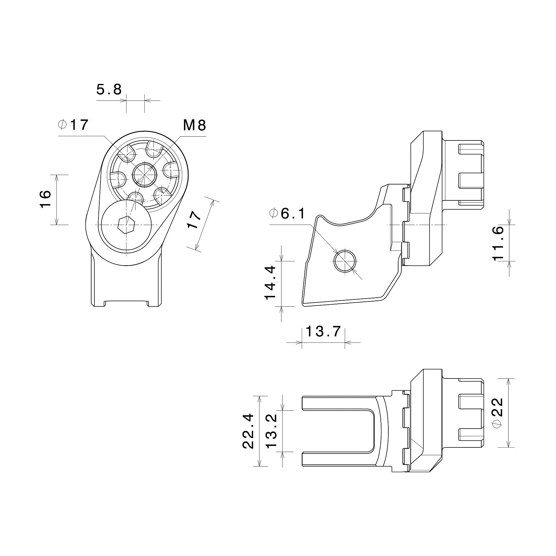 Rizoma-Fußrastengelenke Ø22mm verstellbar-5750911050005004