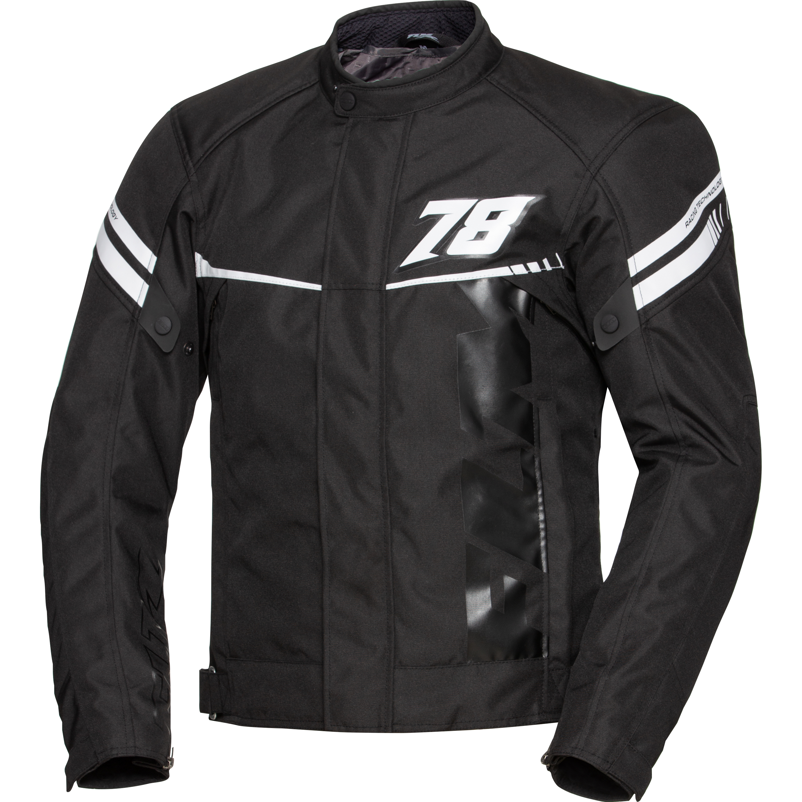 FLM Traction Textiljacke schwarz/weiß M - Motorradbekleidung - Motorradbekleidung Herren