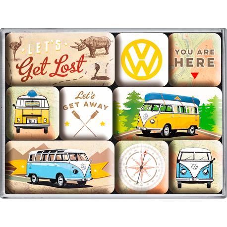 Nostalgic-Art-Magnet-Set "VW Bulli-Let´s Get Lost"-5728411207001270