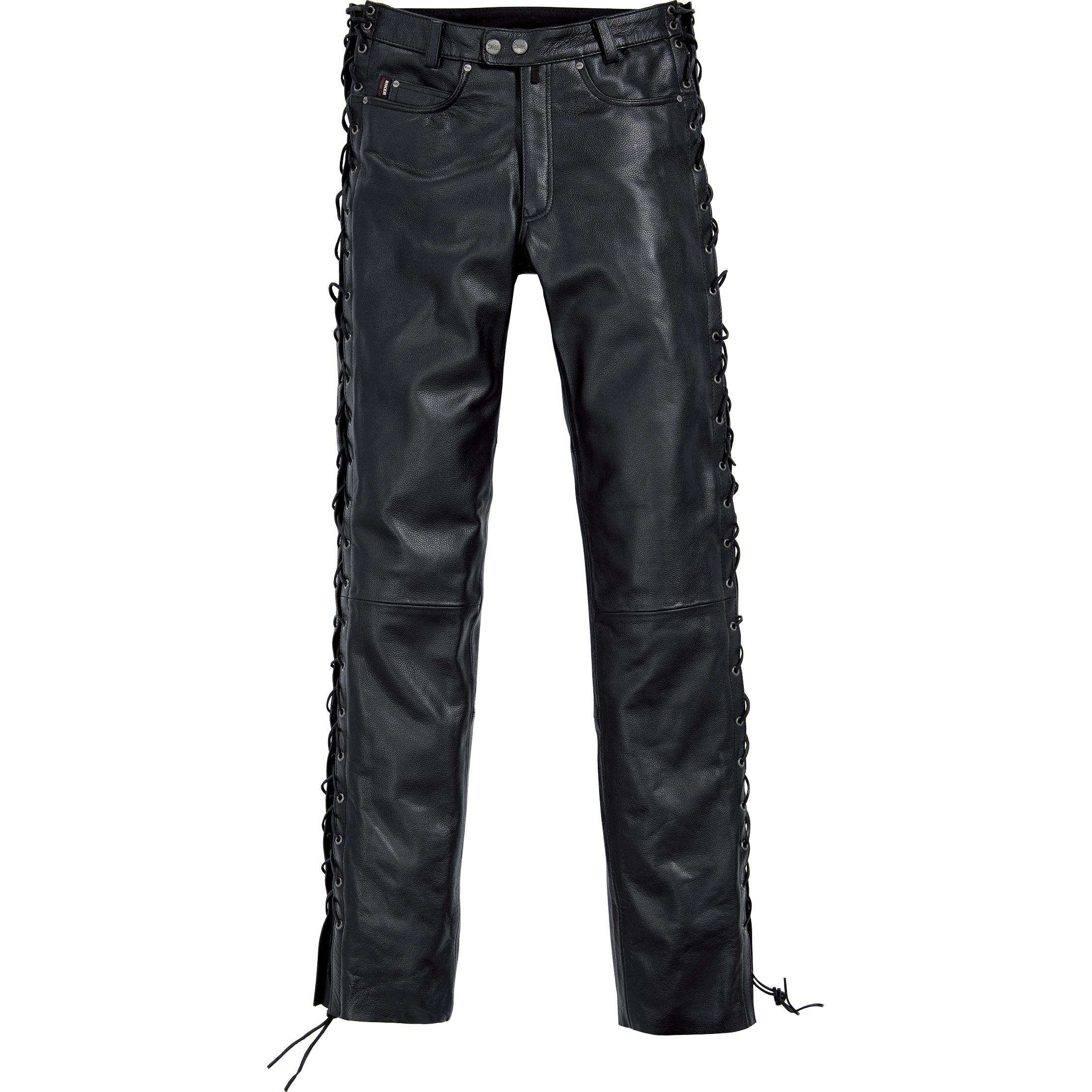 Spirit Motors Schnür-Lederhose 1.0 schwarz S - Motorradbekleidung - Lifestyle Motorradbekleidung