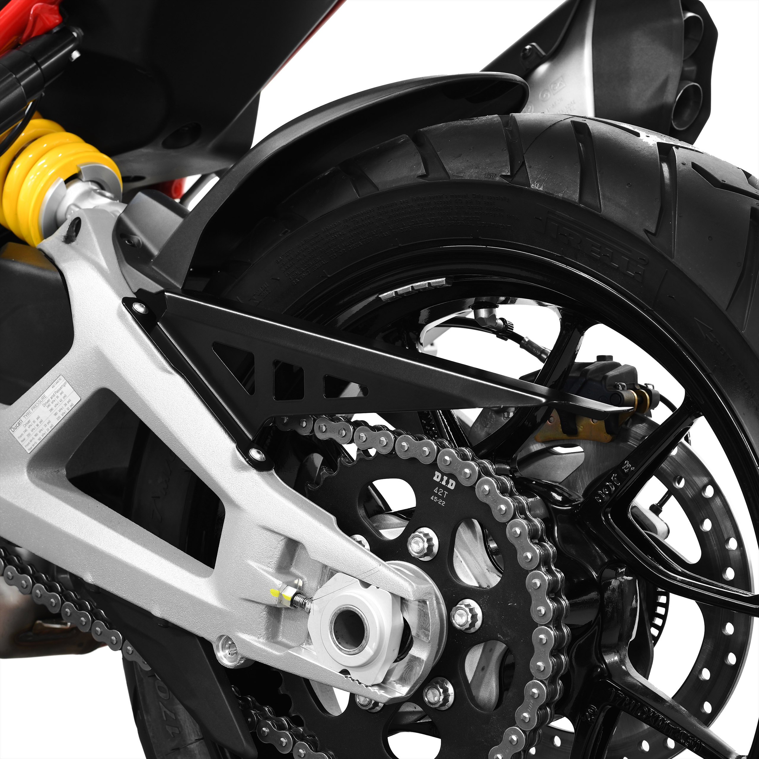 Zieger Kettenschutz Edelstahl schwarz für Ducati Multistrada V4 /S - Motorradteile & Ersatzteile - Kraftübertragung