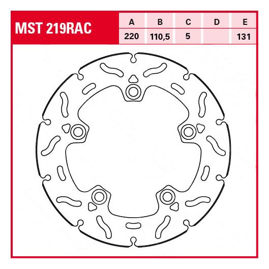 TRW Lucas Bremsscheibe RAC starr MST219RAC 220/110,5/131/5mm - Motorradteile & Ersatzteile - Bremsen