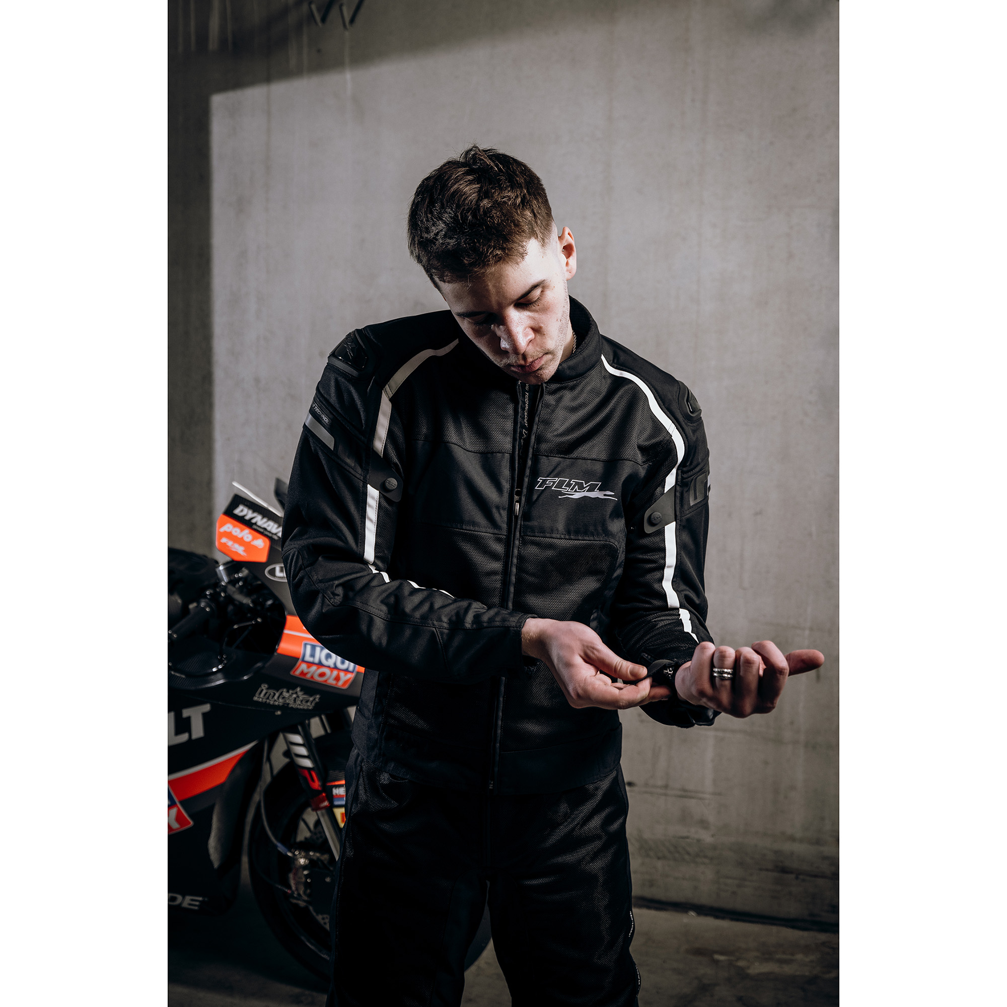 FLM-Sports Textil Jacke 1.2 schwarz/weiß L-2014221999004010