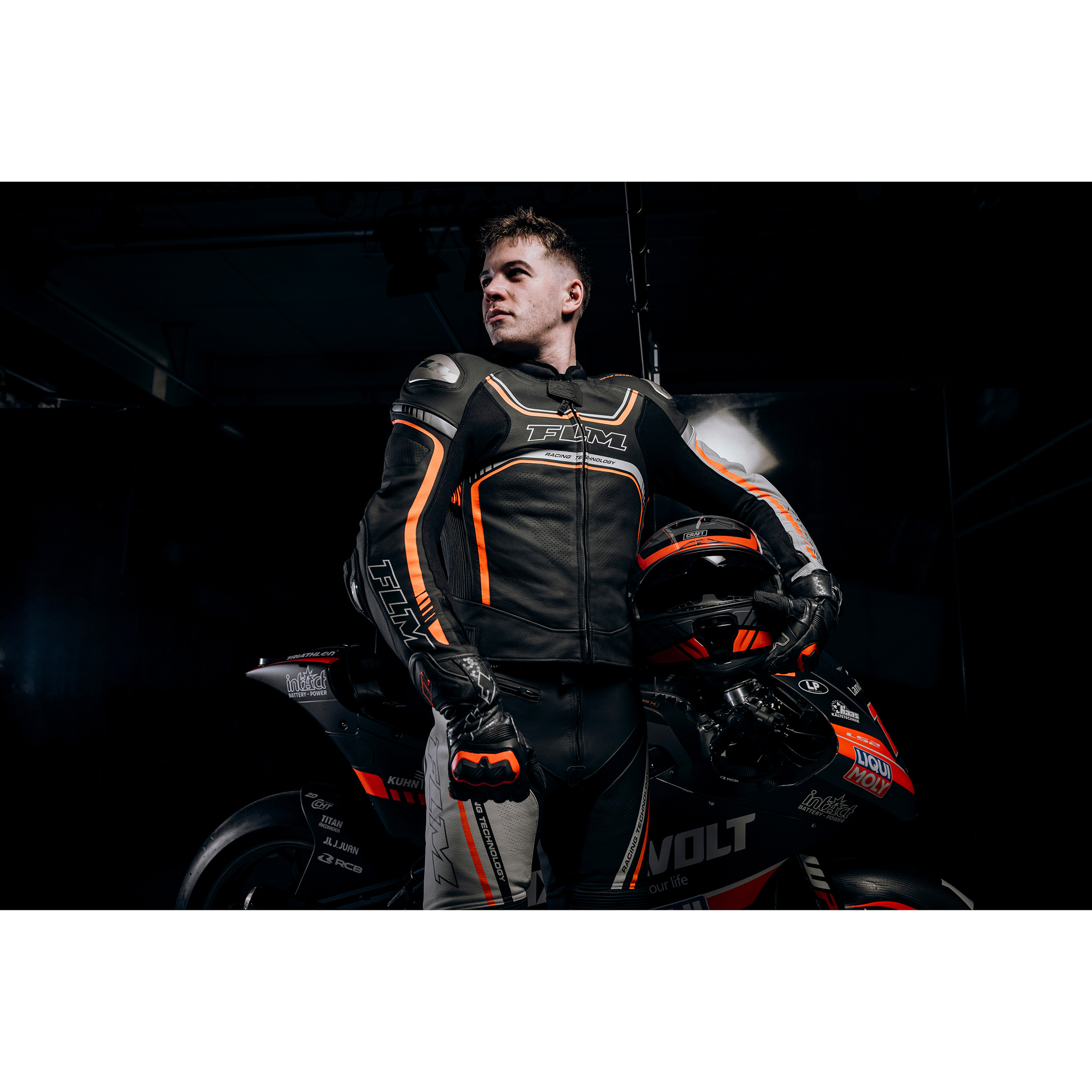 FLM-Le Mans GP Lederkombijacke schwarz/rot 52-1006401999002307