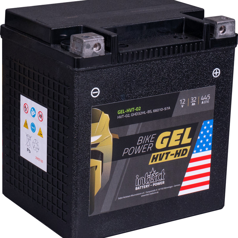 intAct Bike Power GEL battery HVT-02 (GHD32HL-BS), 12V, 32AH