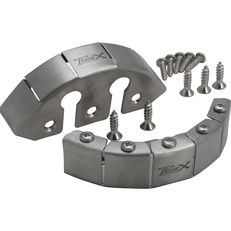 Pharao Edelstahl Kappe Paar silber Universal - Motorradbekleidung - Zubehör & Accessoires