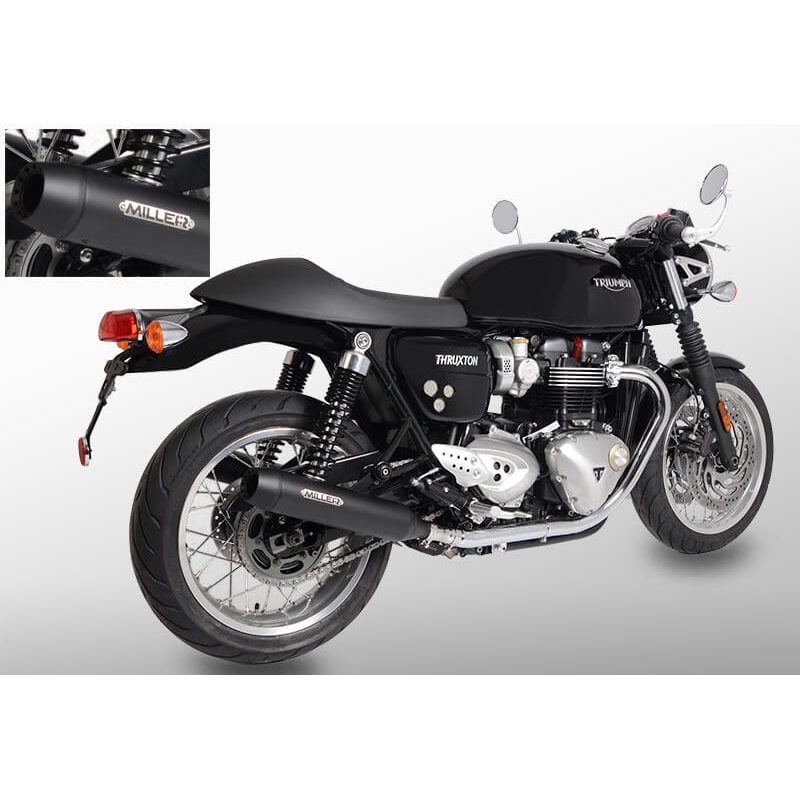 Miller Exhaust Auspuff Tapered schwarz für Triumph Thruxton R 2016-2020 - Motorradteile & Ersatzteile - Auspuff