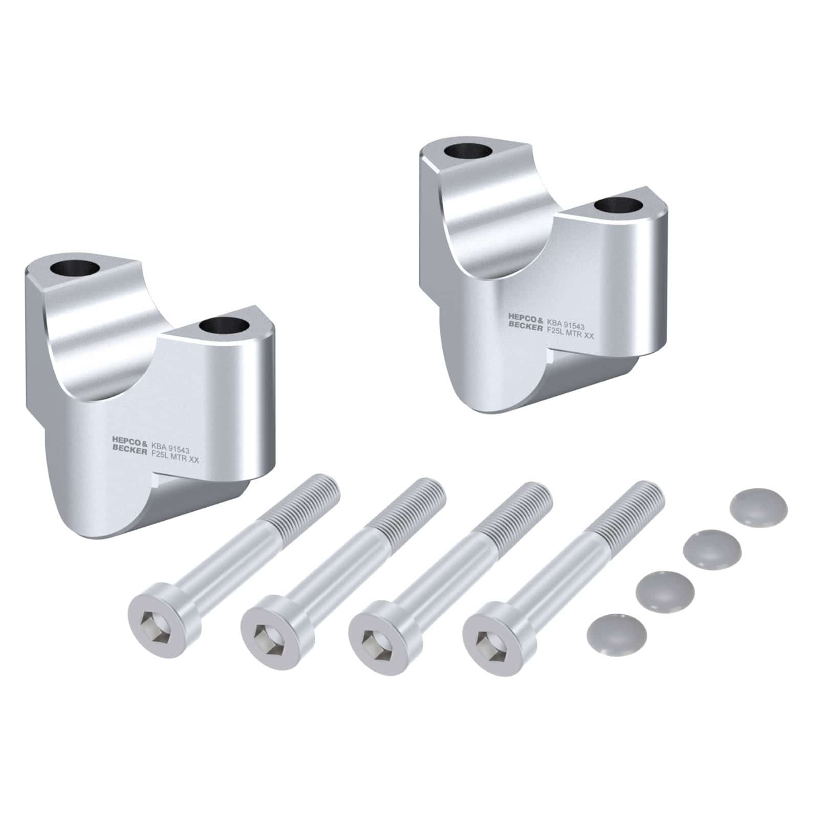 Hepco & Becker Lenkererhöhung 25mm silber für 1290 Super Duke R 2014-2019 - Motorradteile & Ersatzteile - Lenker, Griffe & Hebel